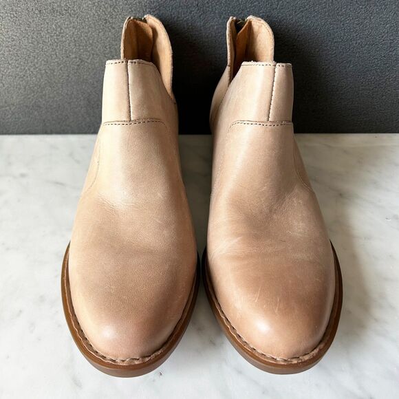 Born Kerri Tan Leather Ankle Boot Western Cut Out Back Zip - Women's Size 9 - Picture 3 of 10